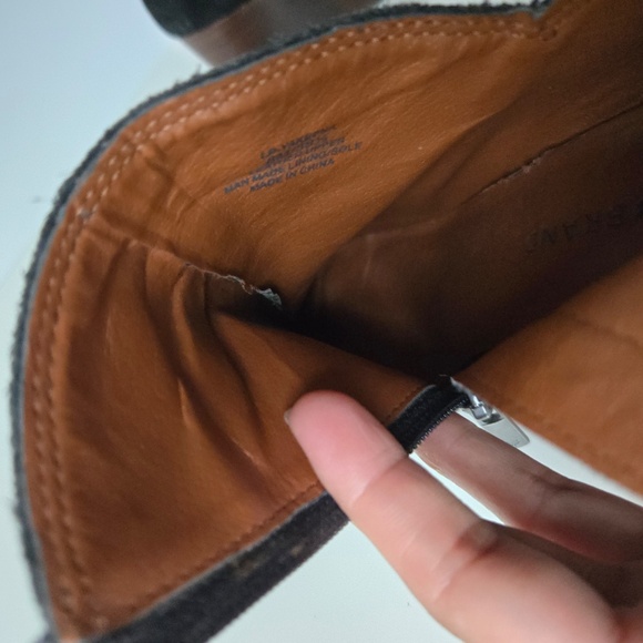 Lucky Brand Yakeena Black Suede Ankle Wedge Bootie - Picture 11 of 14